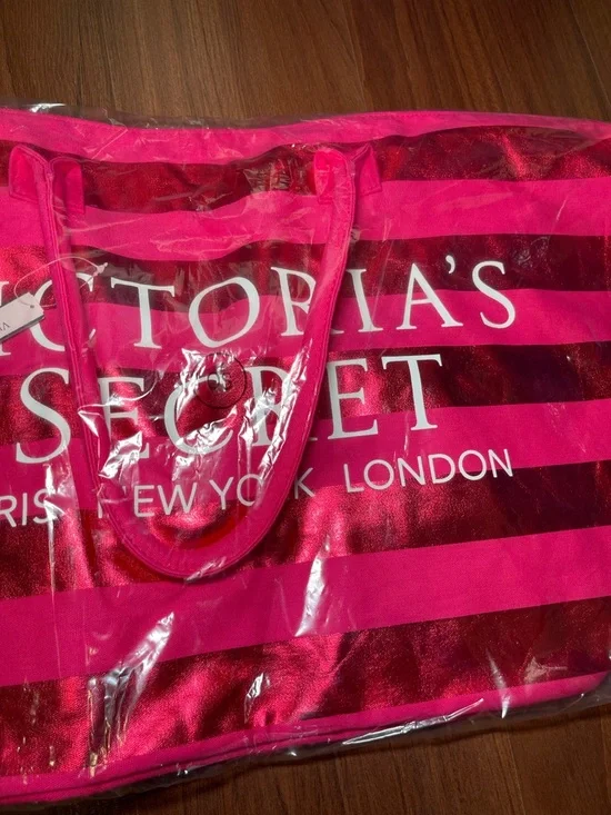 Victoria's Secret Pink Striped Beach Getaway Weekender Tote Bag - Picture 3 of 6